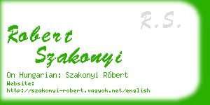 robert szakonyi business card